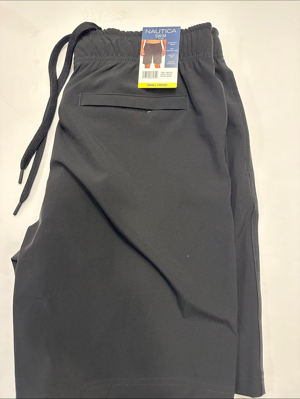Nautica Men’s Black Swim Shorts with Drawstring